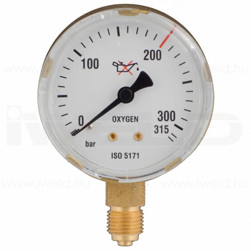 Iweld hegesztéstechnika Manométer oxigén 315/200 bar 63mm 388411361572
