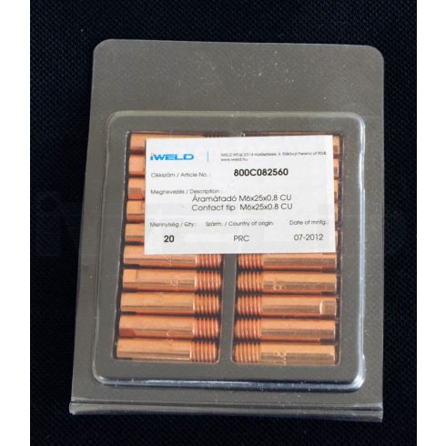 Iweld hegesztéstechnika Áramátadó M6x25x0,8 CU 800C082560