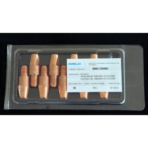 Iweld hegesztéstechnika Áramátadó M8x30x1,0 CuCrZr 800C10308C