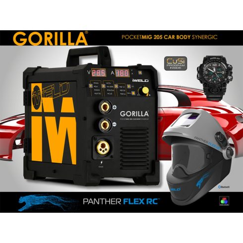 IWELD POCKETMIG 205 Car Body inverter ajándék Panther Flex RC pajzs